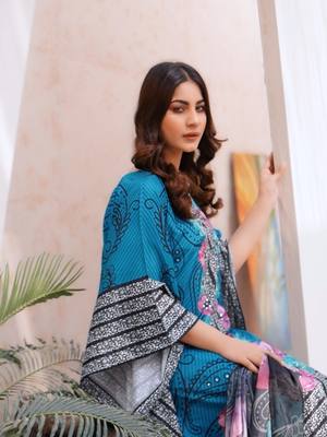 Beautiful Printed with Fabulous Hand worked 3 piece Kaftan, 144 Teal Blue shop now. www.sabajeez.com https://sabajeez.com/products/%F0%9F%92%9C-vibrant-floral-embellished-kaftan-dress-teal-and-purple%F0%9F%92%9C #shopnow #kaftan #sabajeez 